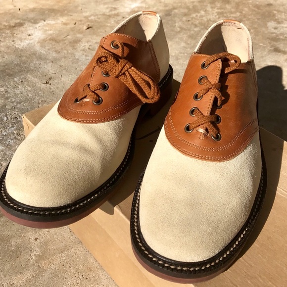 men’s J Crew Saddle Oxfords, Sz 9.5, color Canvas - Picture 4 of 8